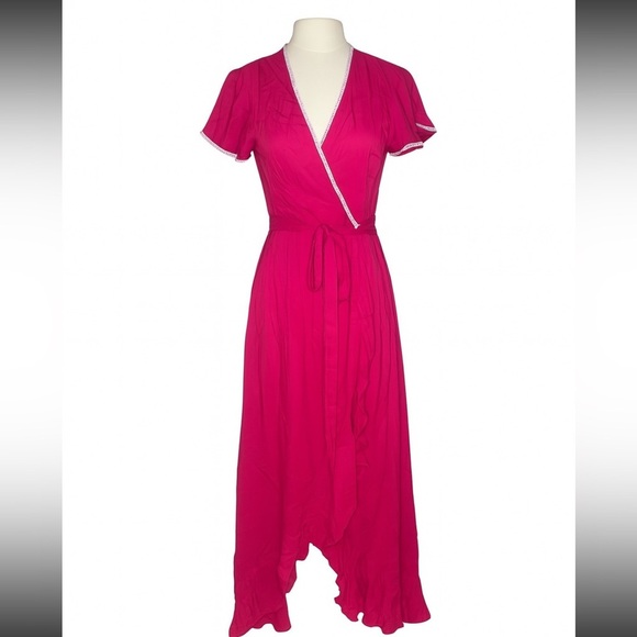 Poupette St. Barth Dresses & Skirts - Poupette St. Barth Wrap Dress Fuscia Size Small NWT